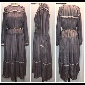 Rag & Bone Silk Stripe Dress Long Sleeves